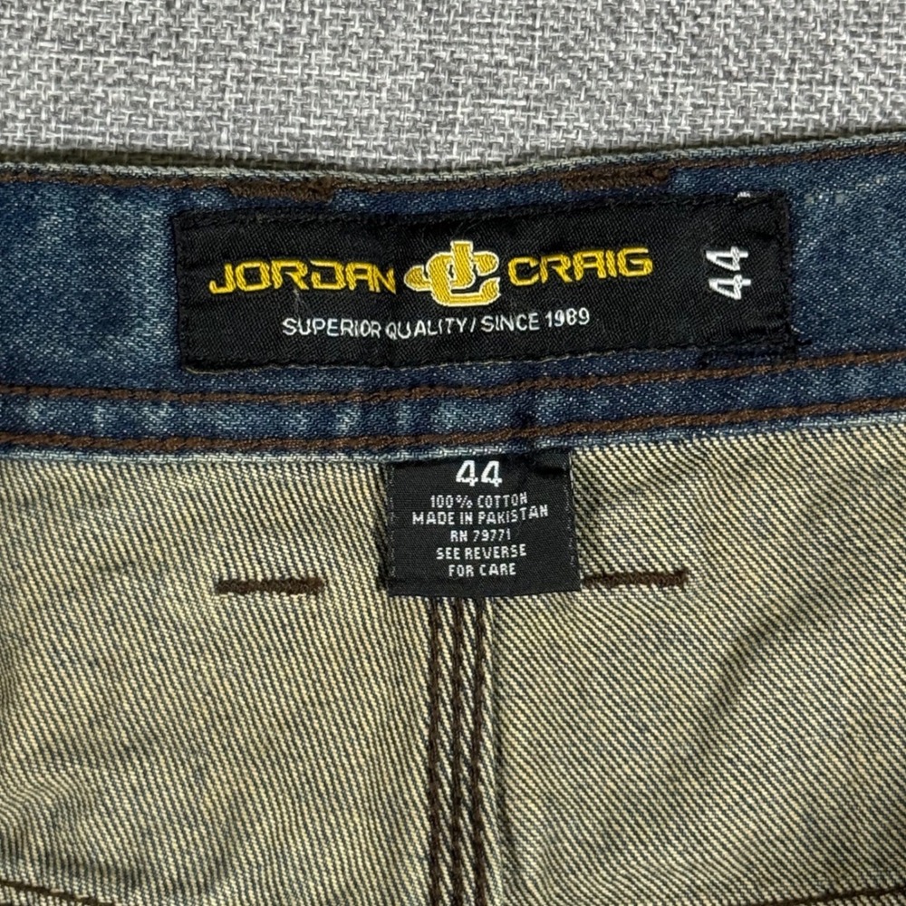 VTG Jordan Craig Denim Shorts Mens 44 Blue Baggy Y2K Skater Hip Hop Streetwear - Picture 6 of 8